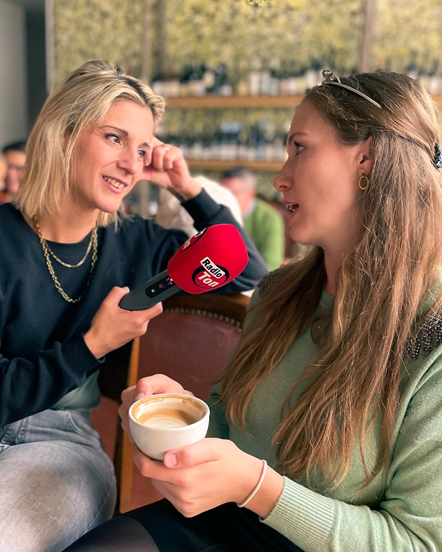 Henrike Maira Heinicke as wineprincess giving a local interview